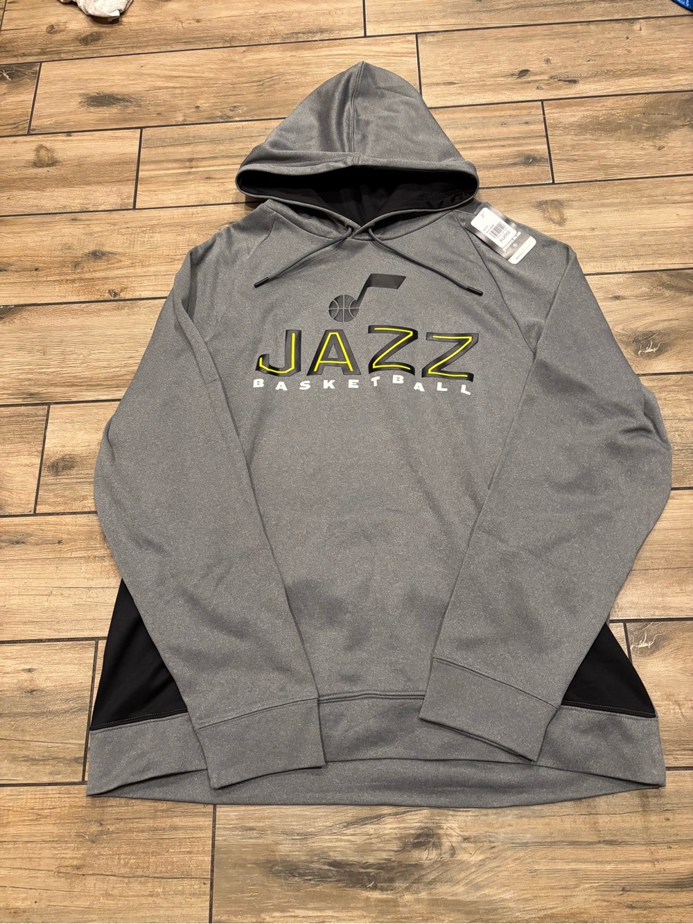 NWT NBA Utah Jazz Basketball Grey Pullover Hoodie Sweatshirt Size XL